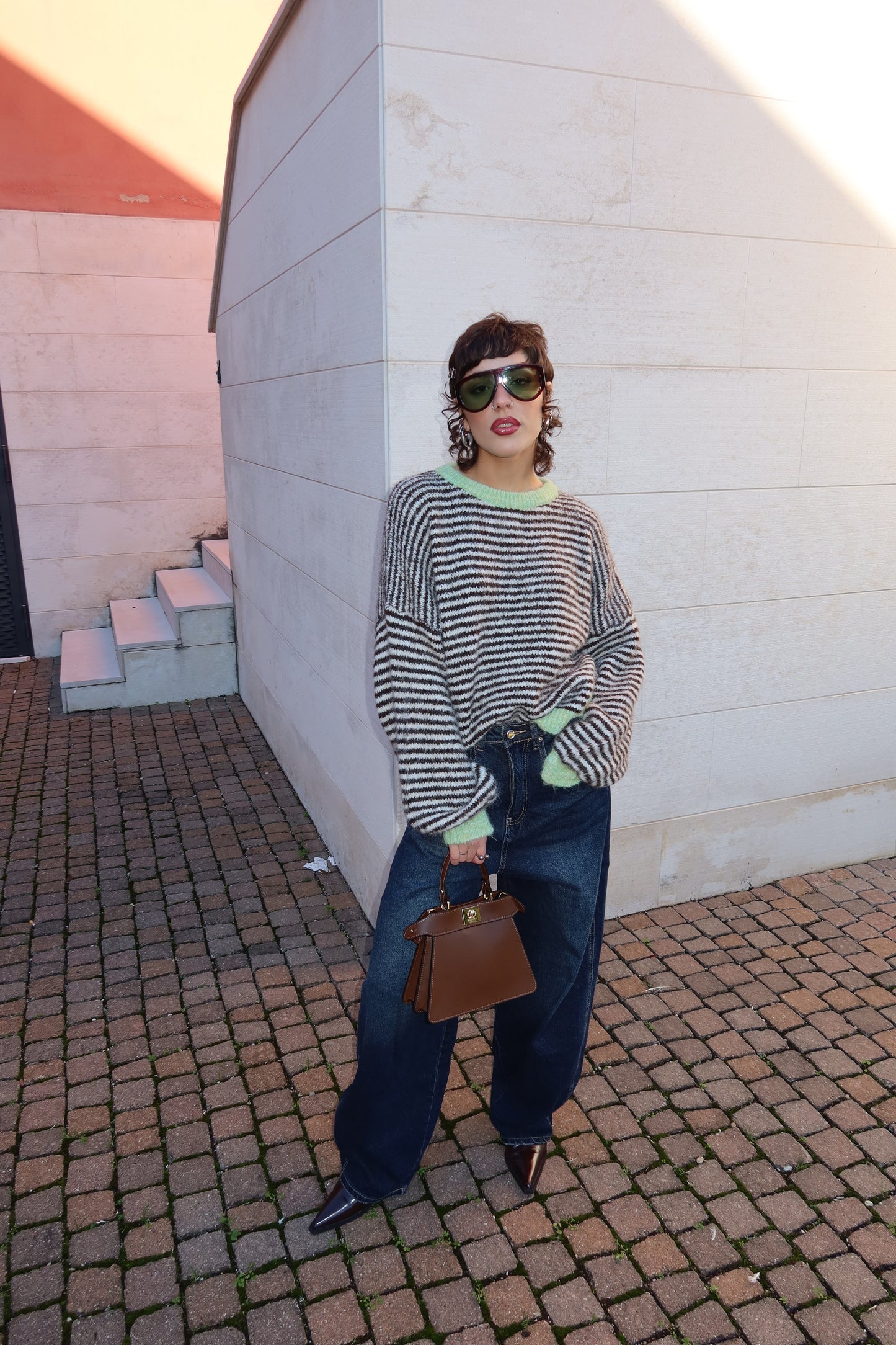 MAGLIONE OVERSIZE A RIGHE