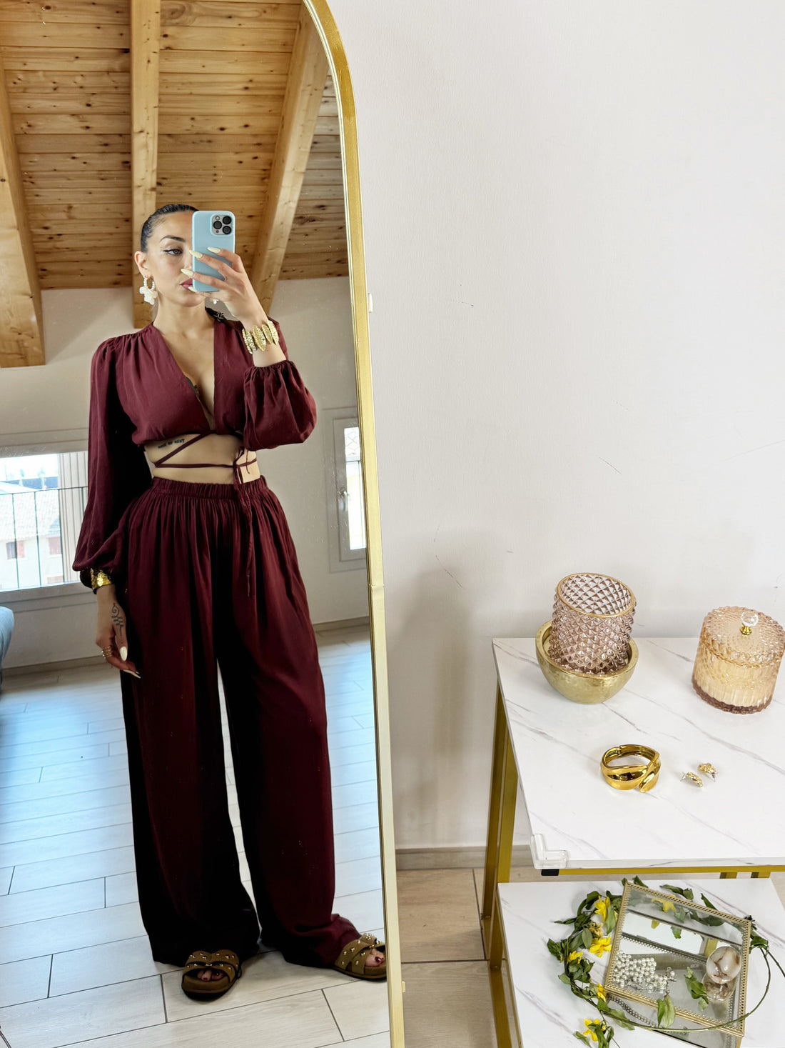 Set “Jasmine” Borgogna