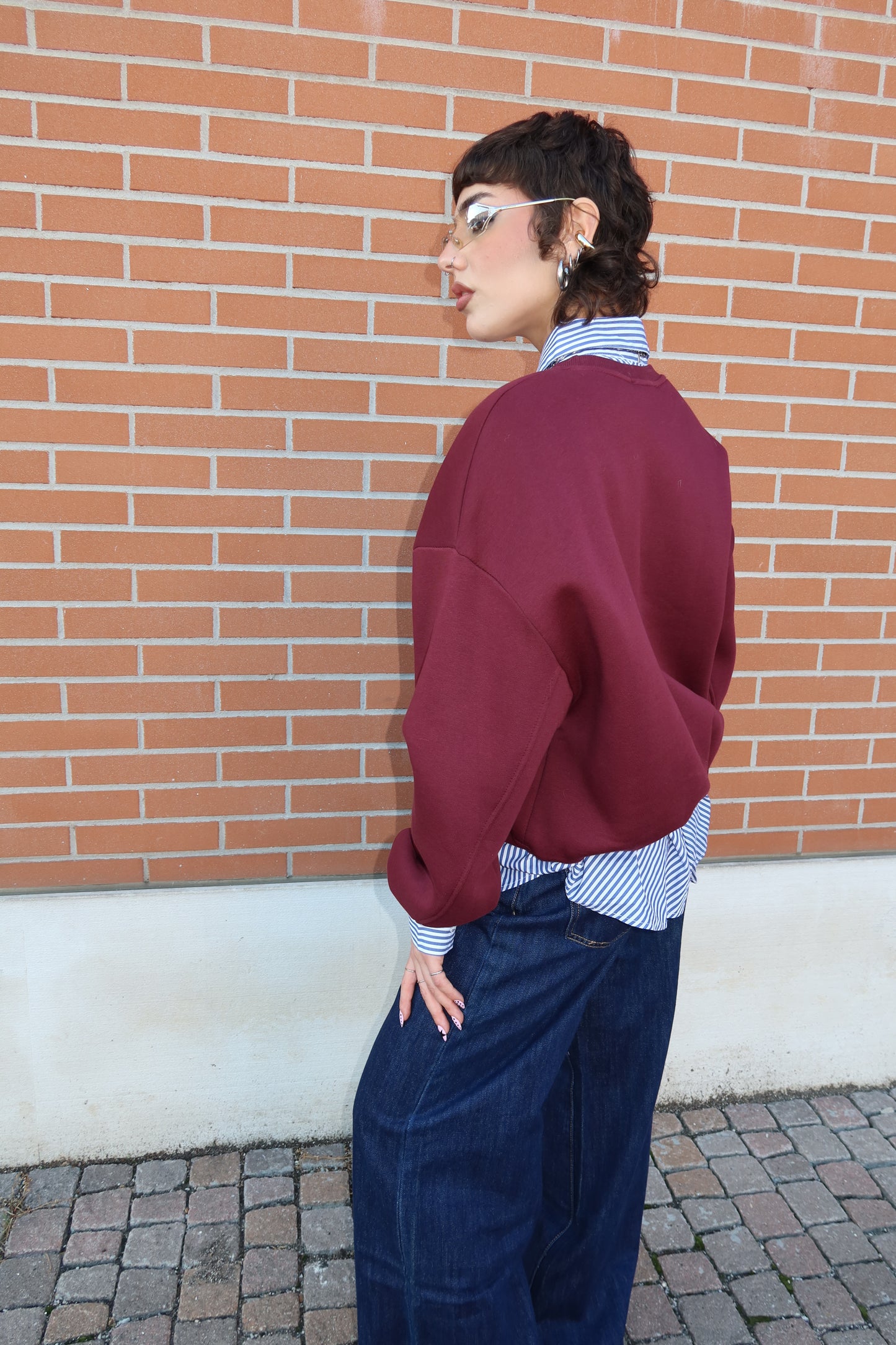 FELPA OVERSIZE “SOHO CLUB” BORDEAUX