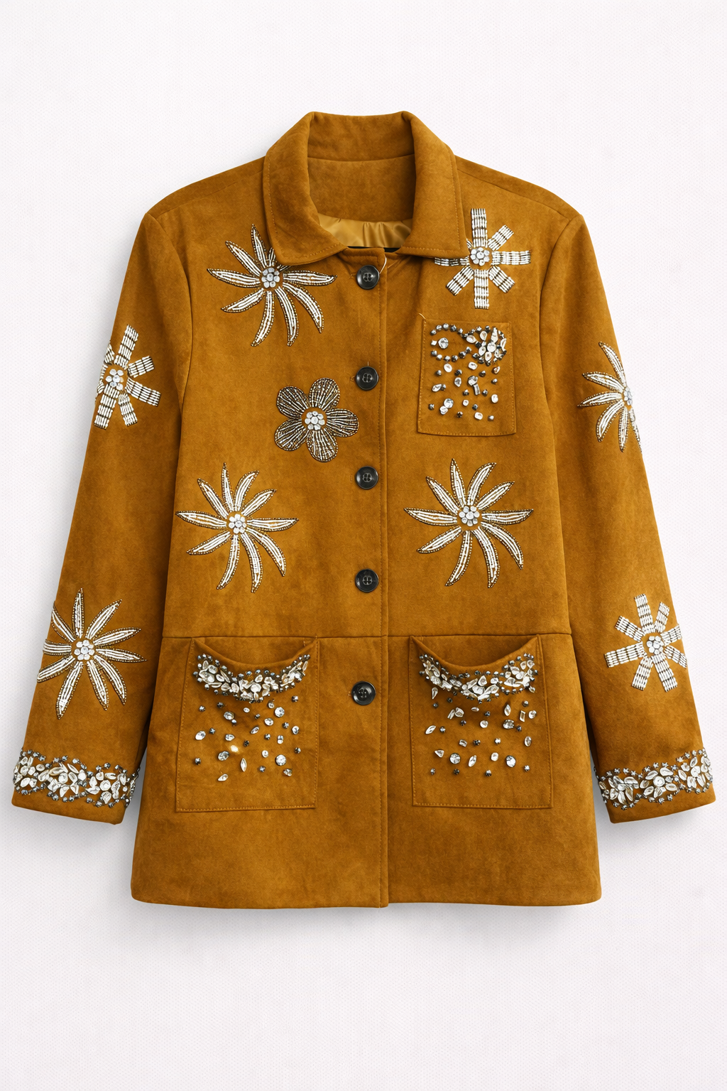 Blazer scamosciato strass