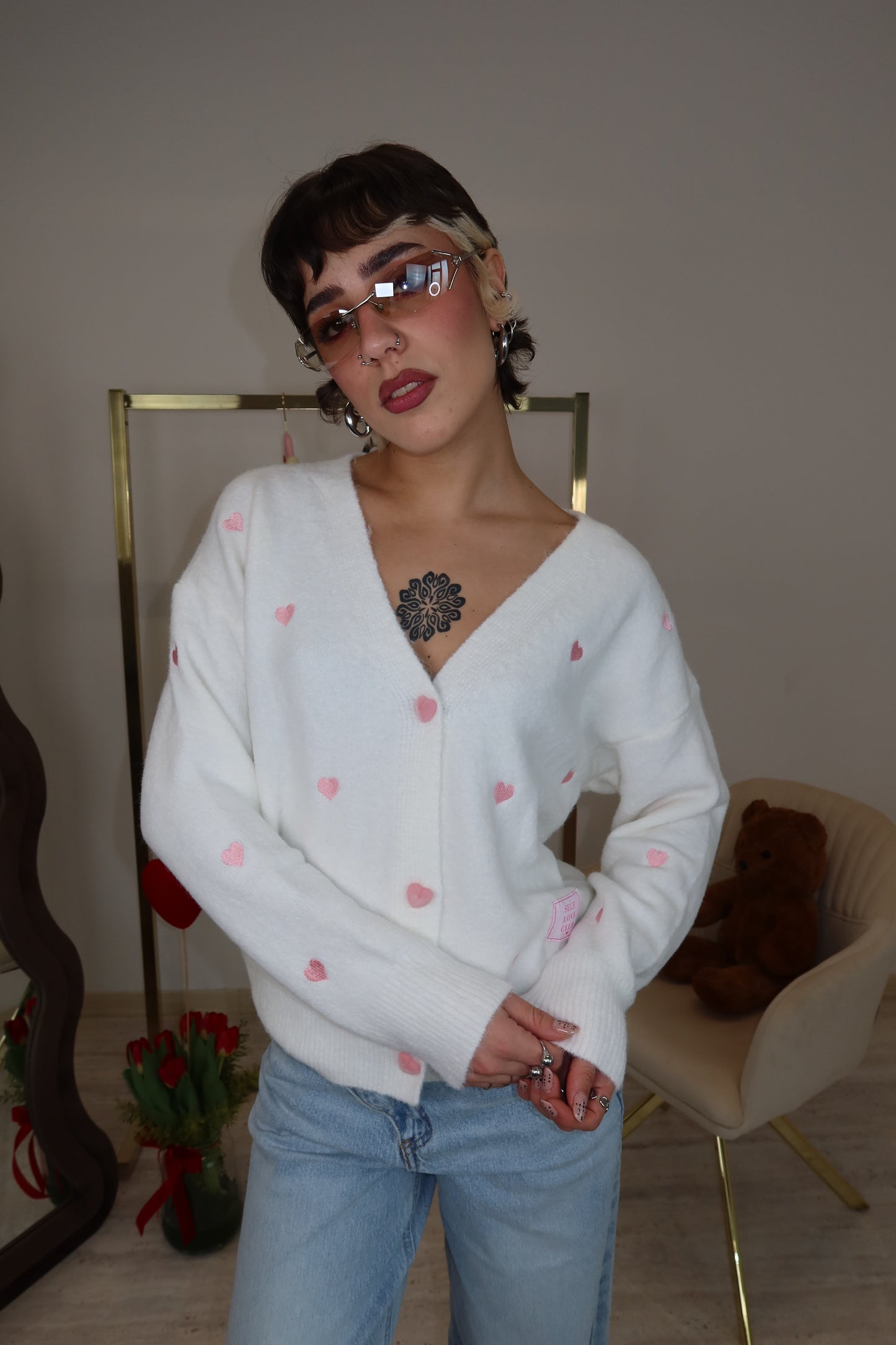 Cardigan “Valentina” Bianco