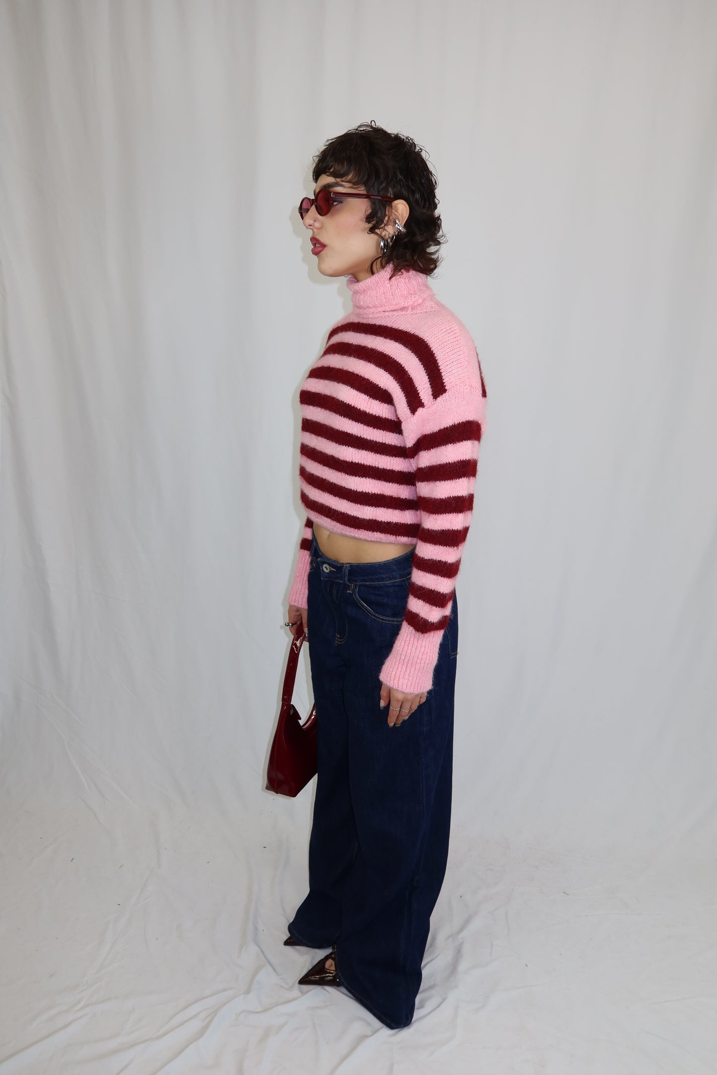 MAGLIONE CORTO COLLO ALTO- CANDY STRIPE