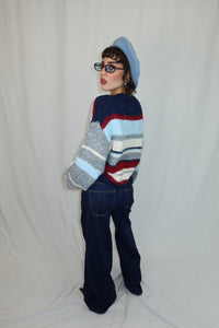 MAGLIONE “STRIPE” BLU