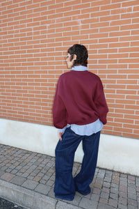 FELPA OVERSIZE “SOHO CLUB” BORDEAUX