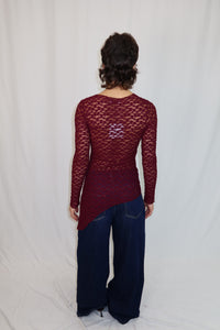 TOP LACE TWIST BORDEAUX
