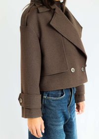 MILANO CROPPED COAT - BROWN