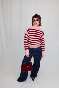 MAGLIONE CORTO COLLO ALTO- CANDY STRIPE