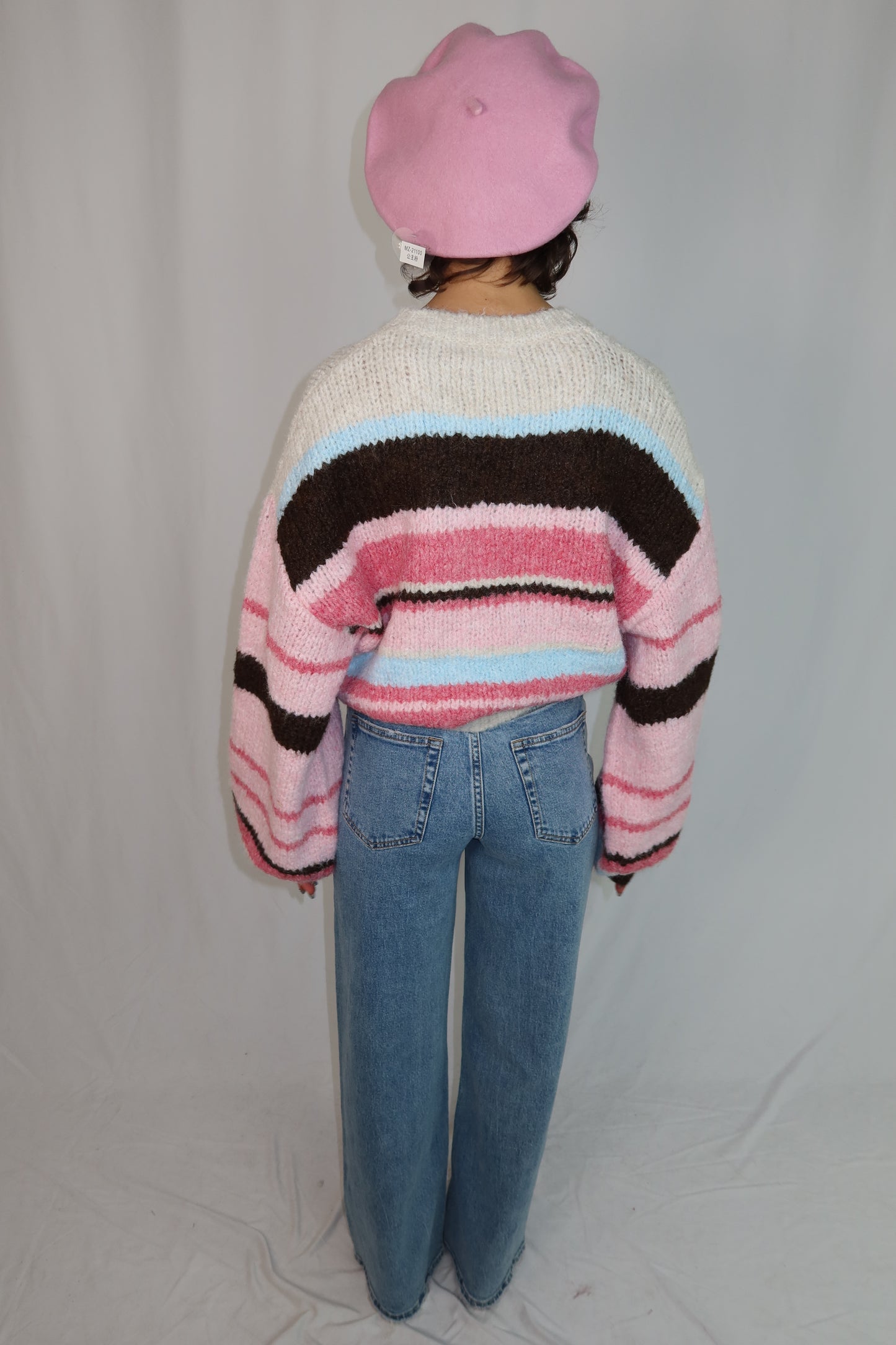 MAGLIONE “STRIPE” ROSA