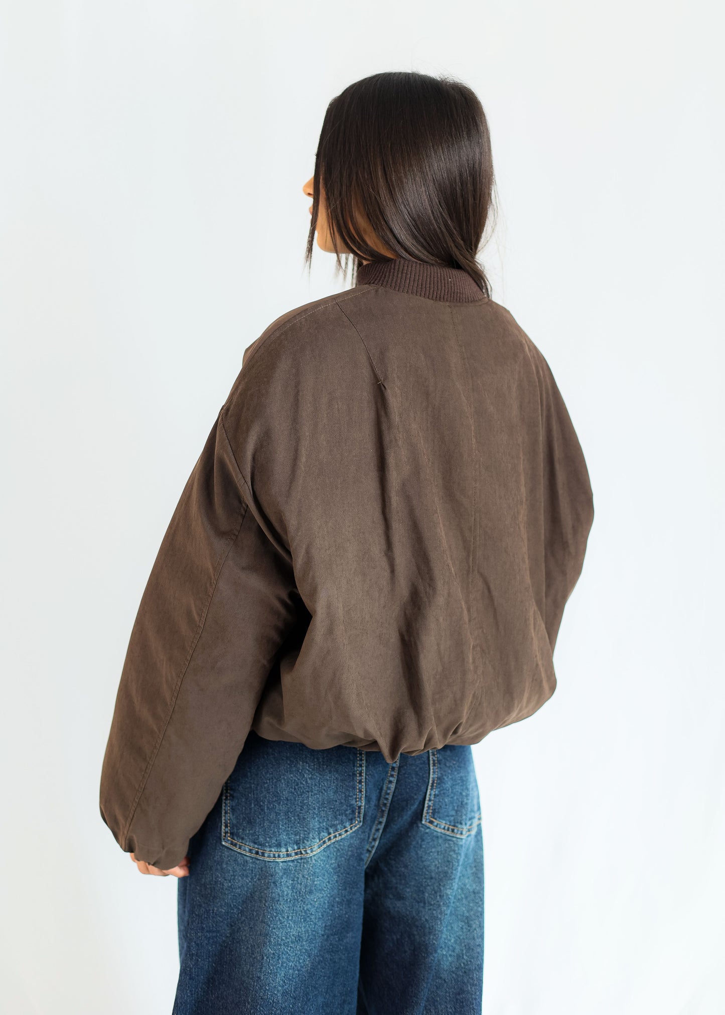 BOMBER SUEDE — BROWN