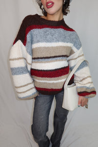 MAGLIONE “STRIPE” MARRONE