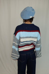 MAGLIONE “STRIPE” BLU