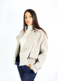 MILANO CROPPED COAT - SOFT GREY