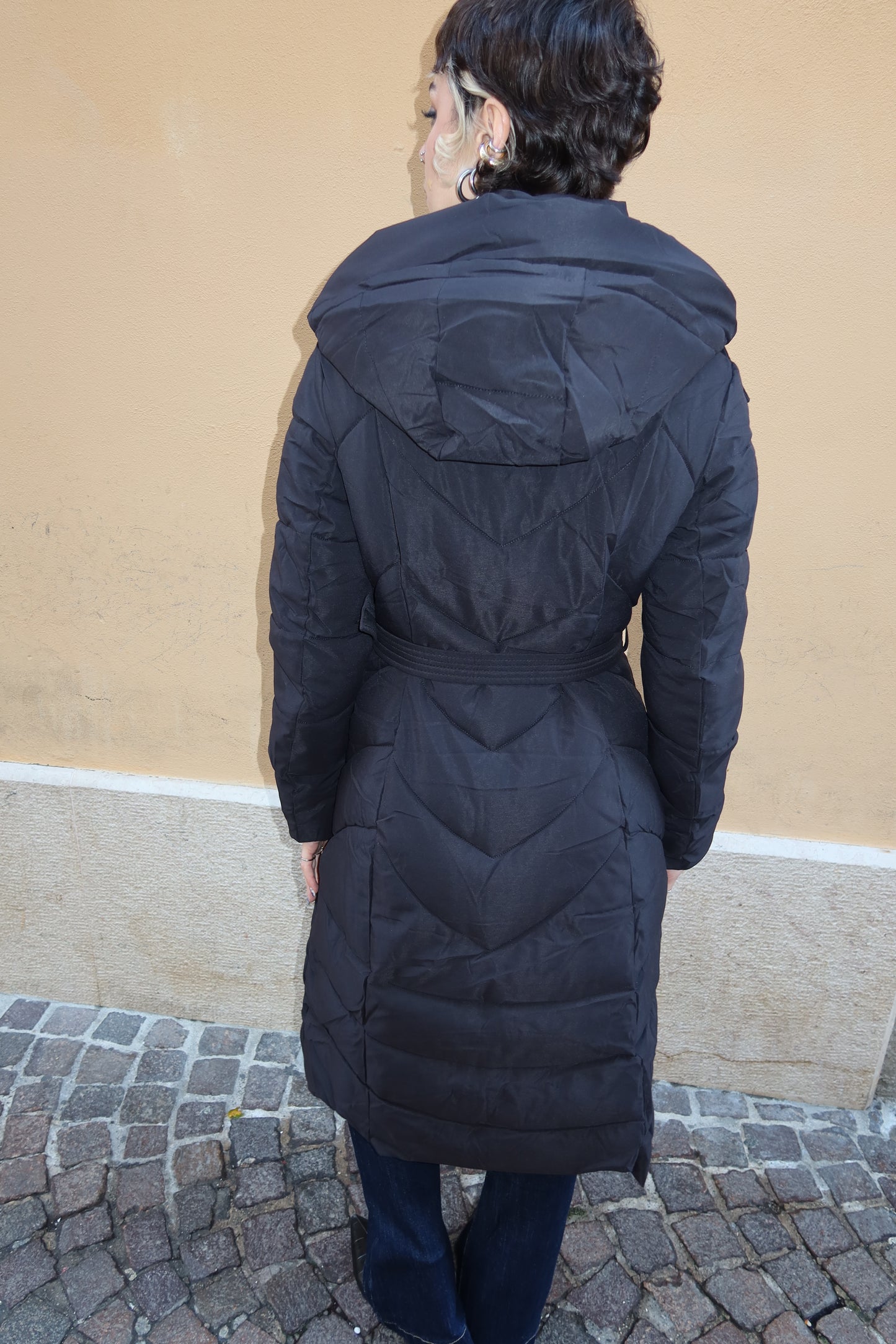 Piumino lungo nero 0B248015