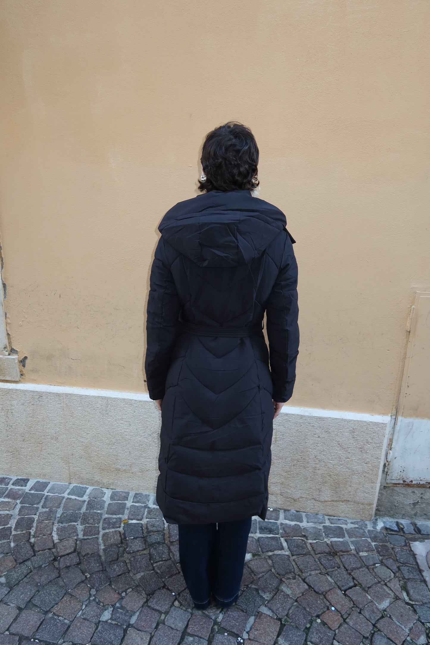 Piumino lungo nero 0B248015