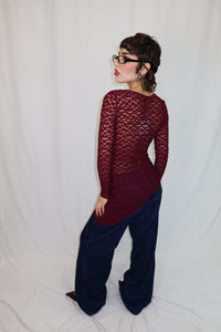 TOP LACE TWIST BORDEAUX