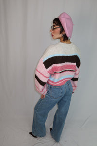 MAGLIONE “STRIPE” ROSA