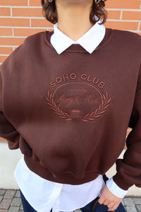 FELPA OVERSIZE “SOHO CLUB” MARRONE