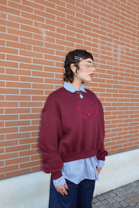 FELPA OVERSIZE “SOHO CLUB” BORDEAUX