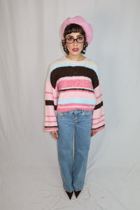 MAGLIONE “STRIPE” ROSA