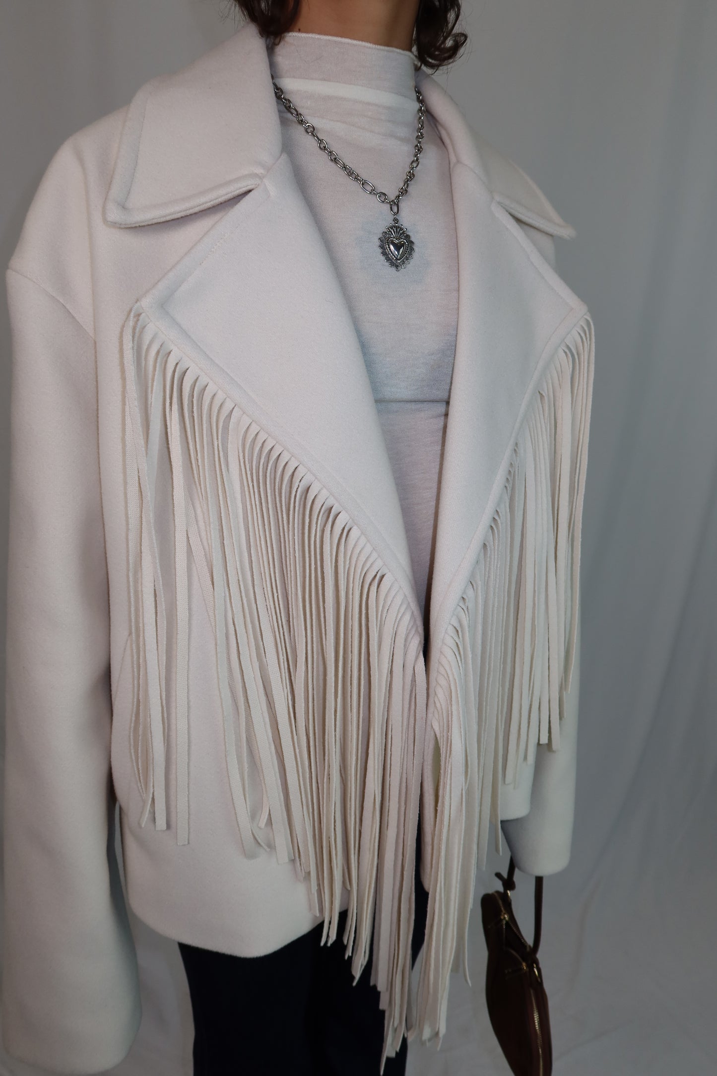 GIACCA FRANGE “IVORY WEST”