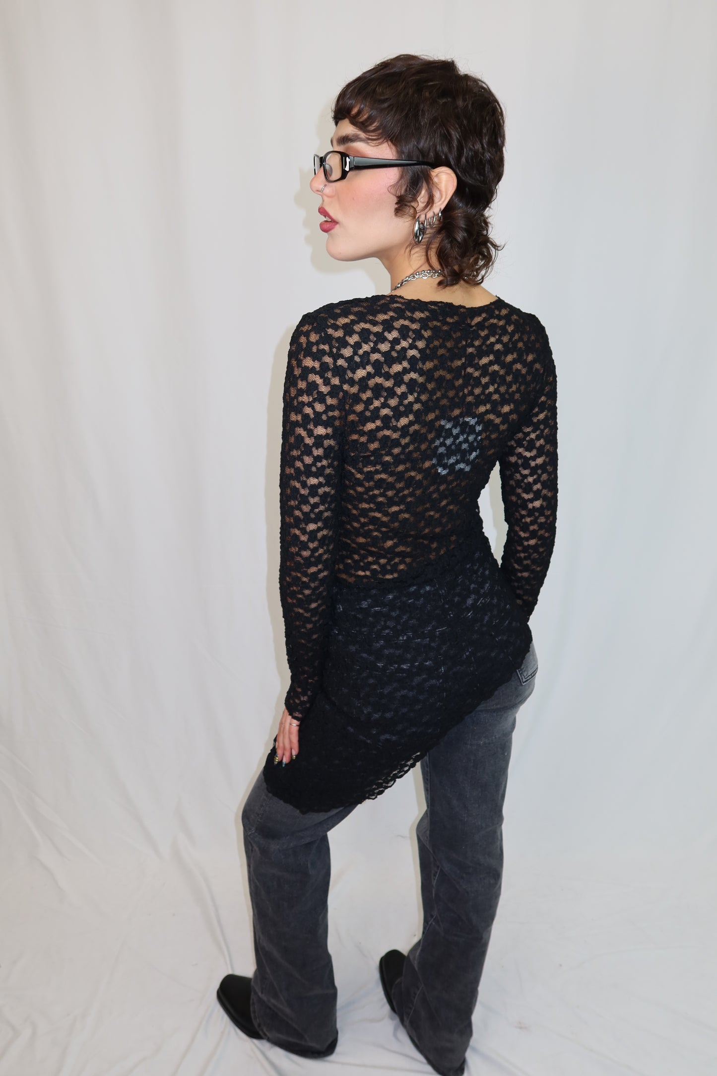 TOP LACE TWIST NERO