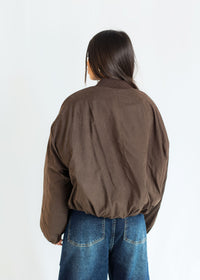 BOMBER SUEDE — BROWN