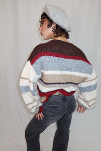 MAGLIONE “STRIPE” MARRONE