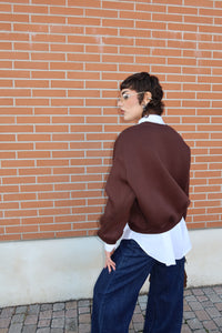 FELPA OVERSIZE “SOHO CLUB” MARRONE