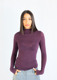 MAGLIA BASICA CACHEMIRE - ESSENTIAL  SKIN - BORGOGNA