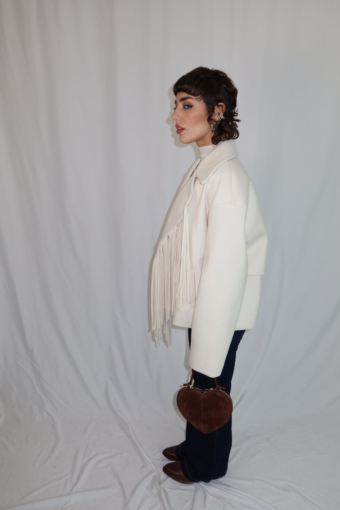 GIACCA FRANGE “IVORY WEST”