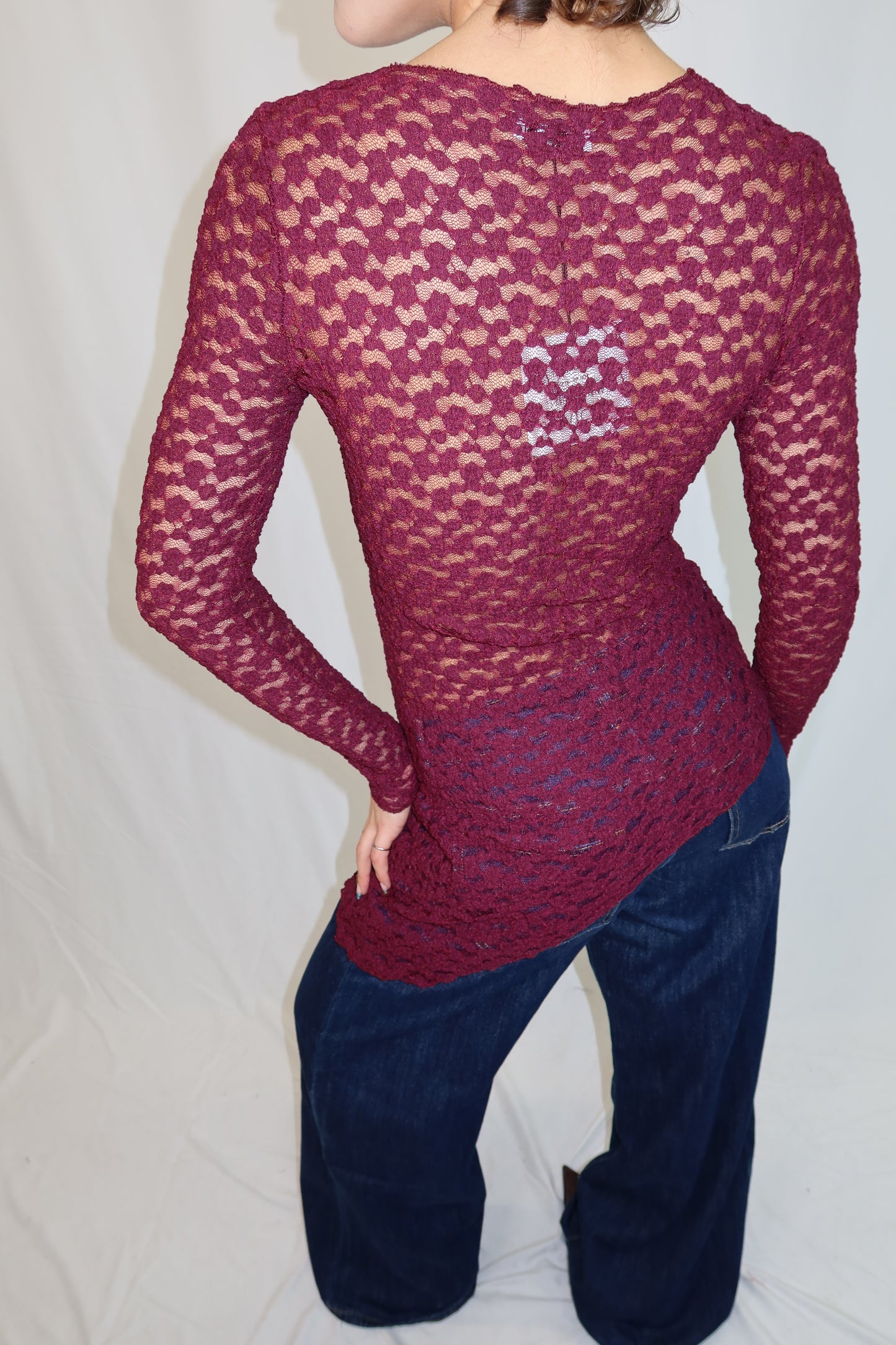 TOP LACE TWIST BORDEAUX