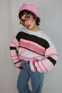 MAGLIONE “STRIPE” ROSA