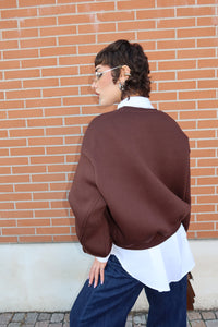 FELPA OVERSIZE “SOHO CLUB” MARRONE