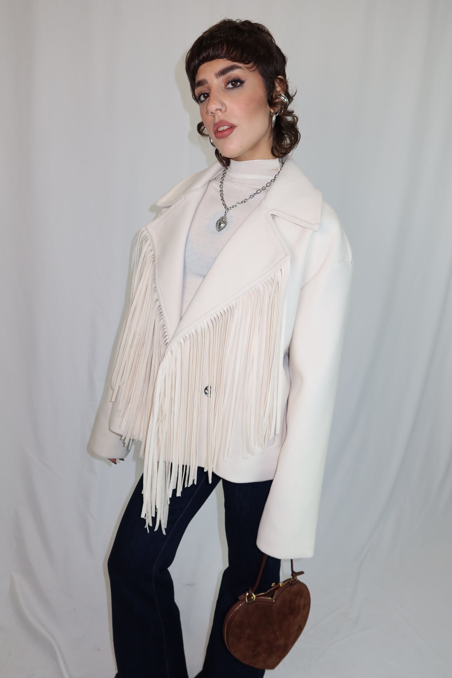 GIACCA FRANGE “IVORY WEST”