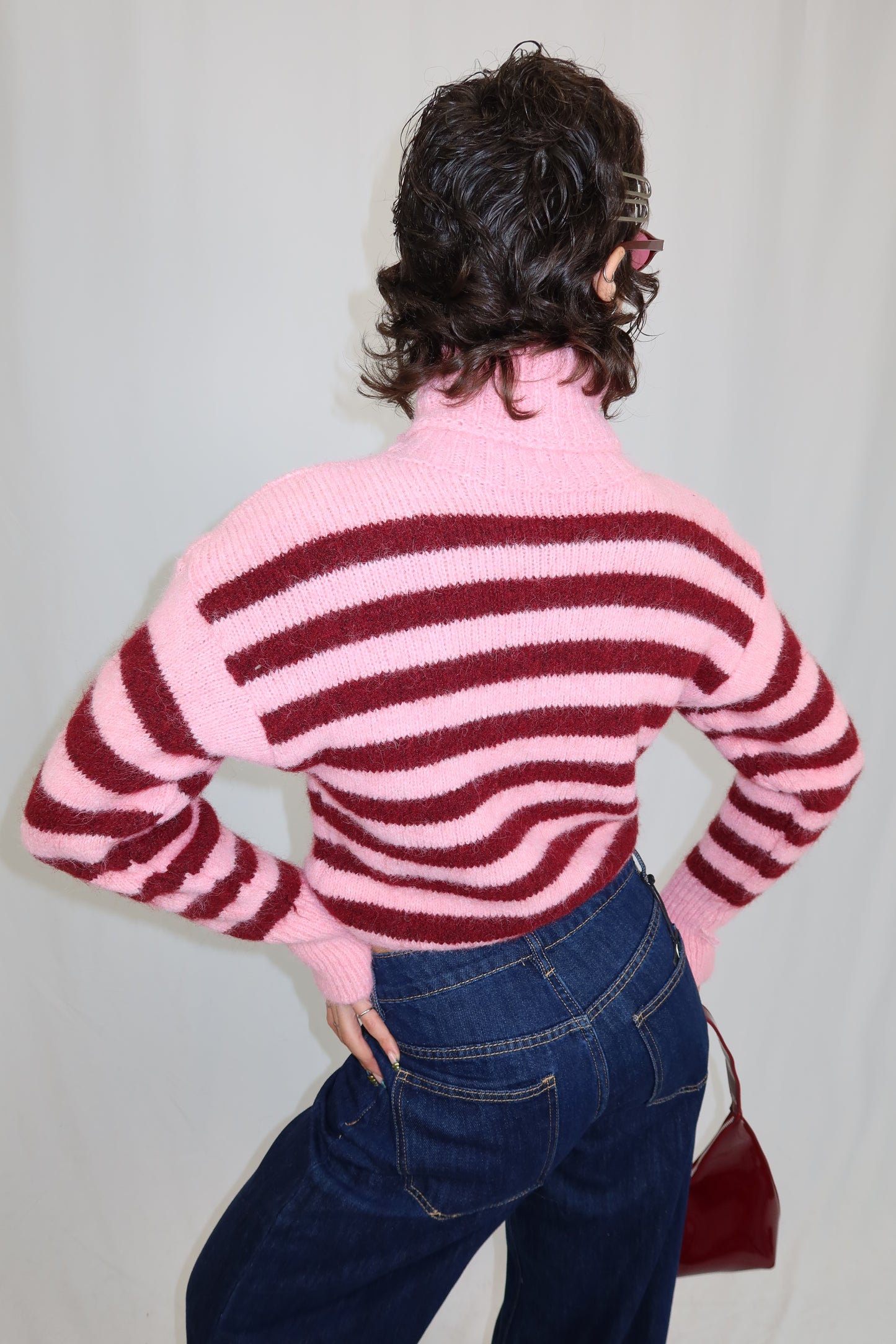 MAGLIONE CORTO COLLO ALTO- CANDY STRIPE