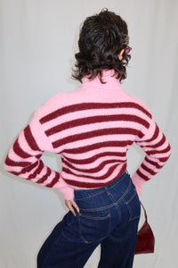 MAGLIONE CORTO COLLO ALTO- CANDY STRIPE