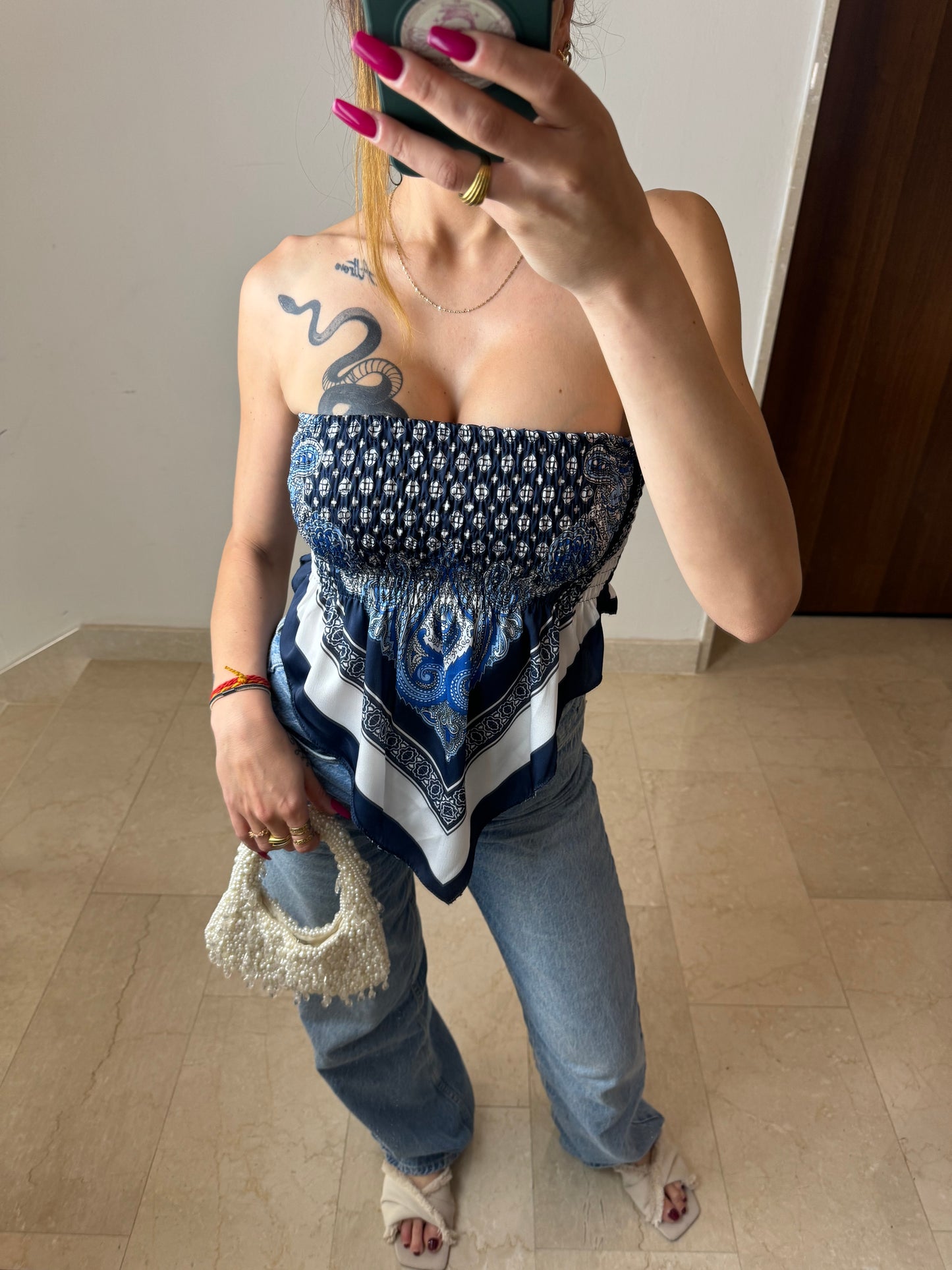 Top Bandana Blu Notte