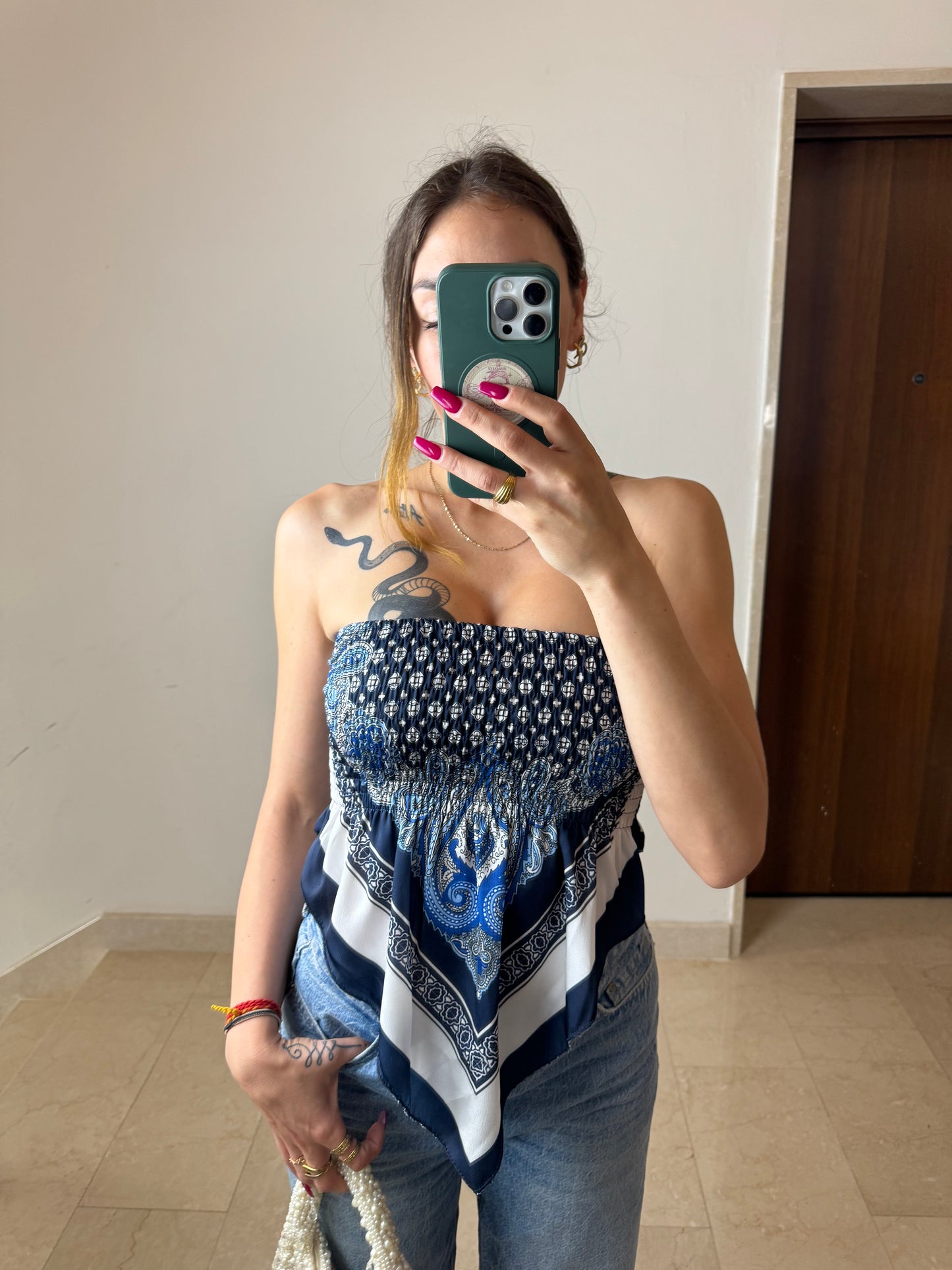 Top Bandana Blu Notte