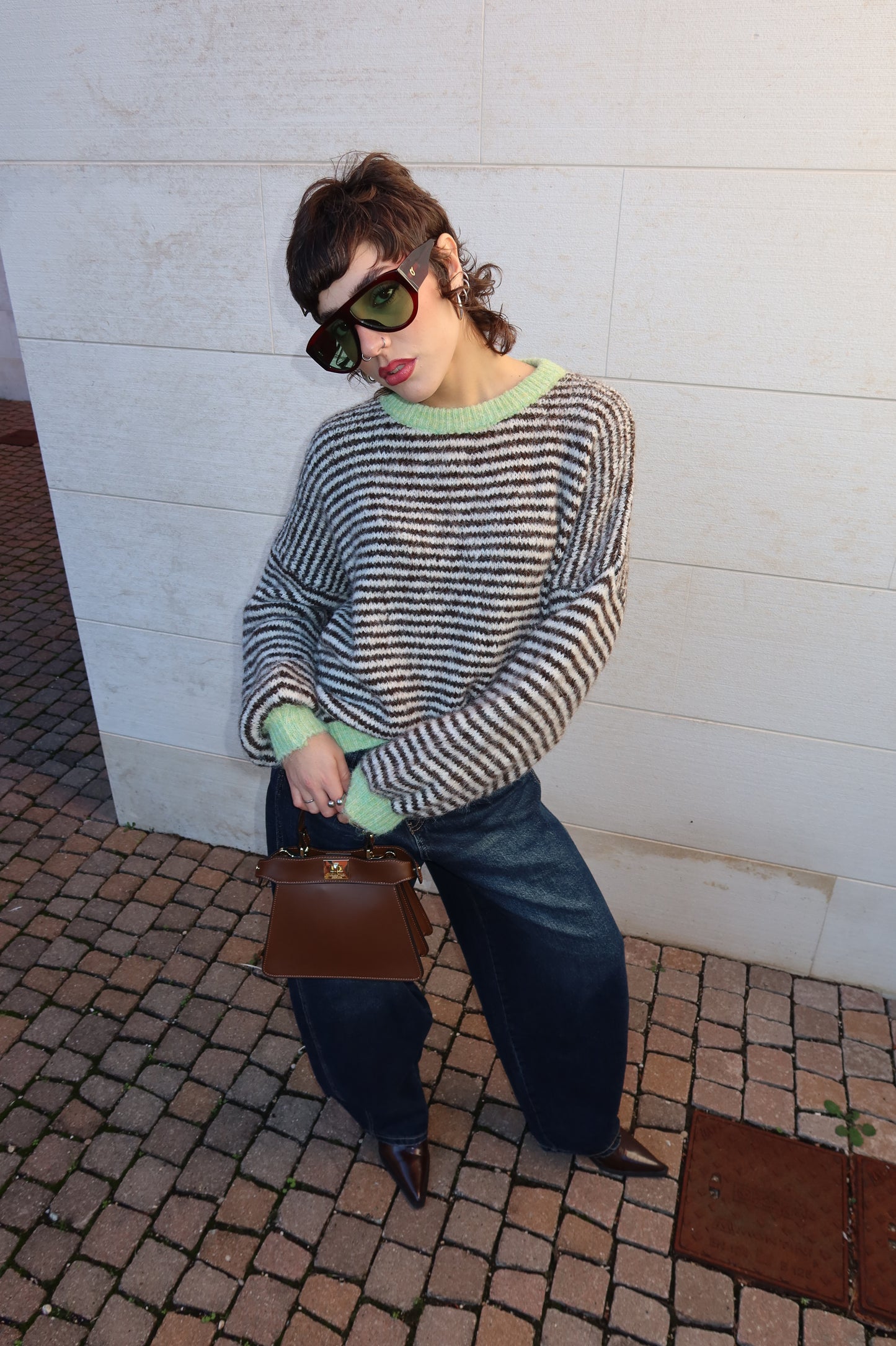 MAGLIONE OVERSIZE A RIGHE