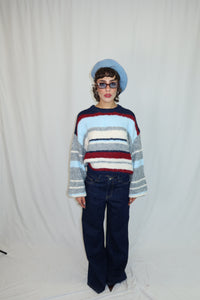 MAGLIONE “STRIPE” BLU