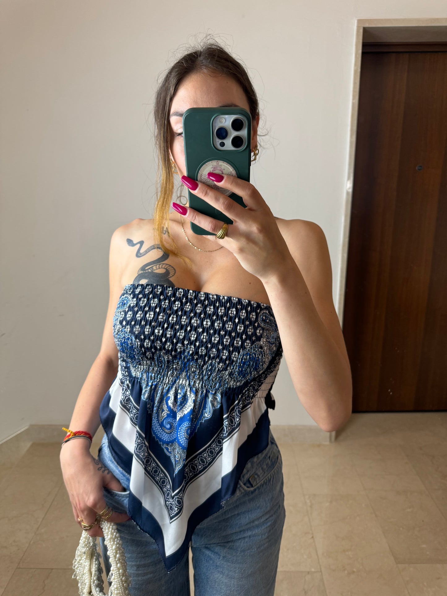 Top Bandana Blu Notte