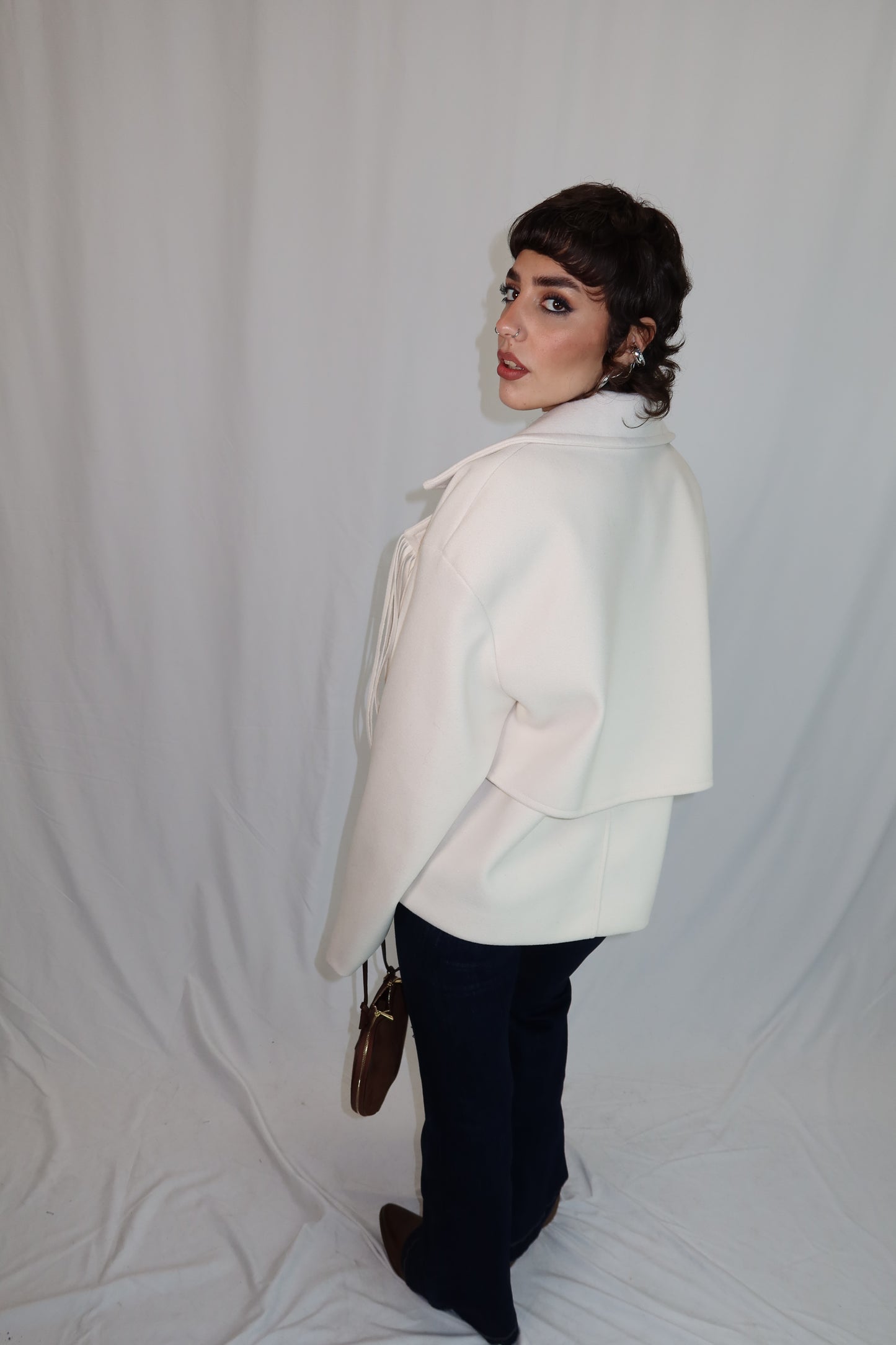 GIACCA FRANGE “IVORY WEST”