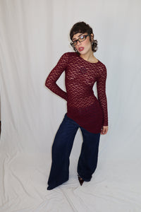 TOP LACE TWIST BORDEAUX
