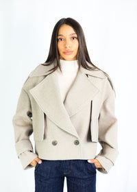 MILANO CROPPED COAT - SOFT GREY