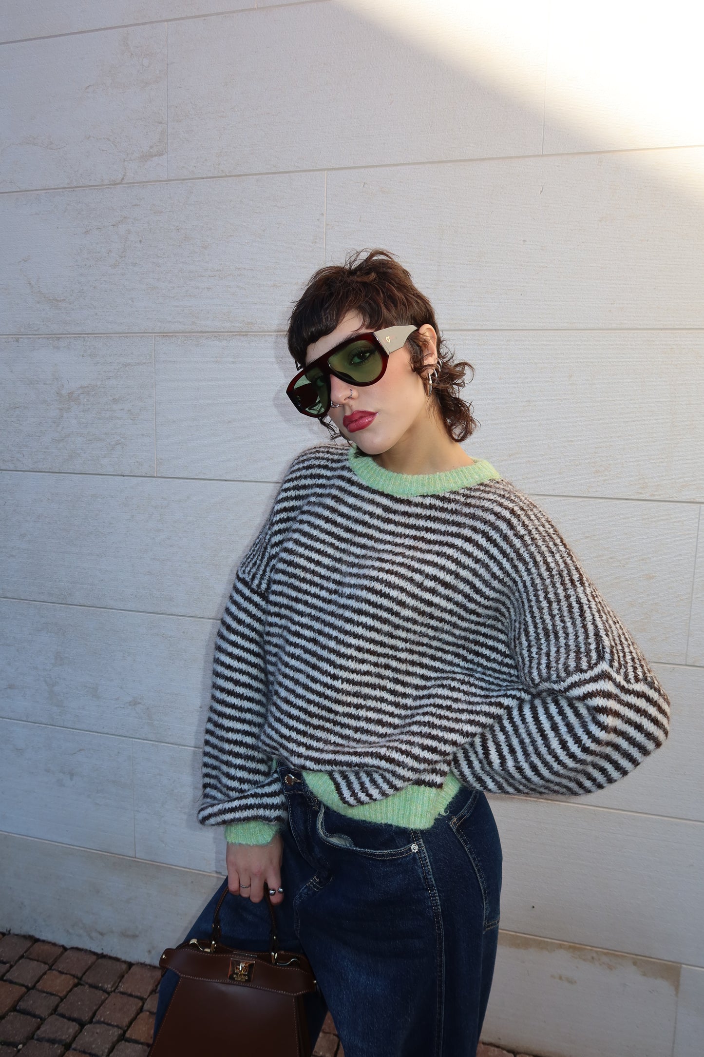 MAGLIONE OVERSIZE A RIGHE