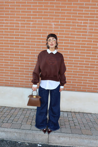 FELPA OVERSIZE “SOHO CLUB” MARRONE