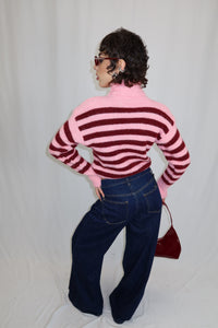 MAGLIONE CORTO COLLO ALTO- CANDY STRIPE