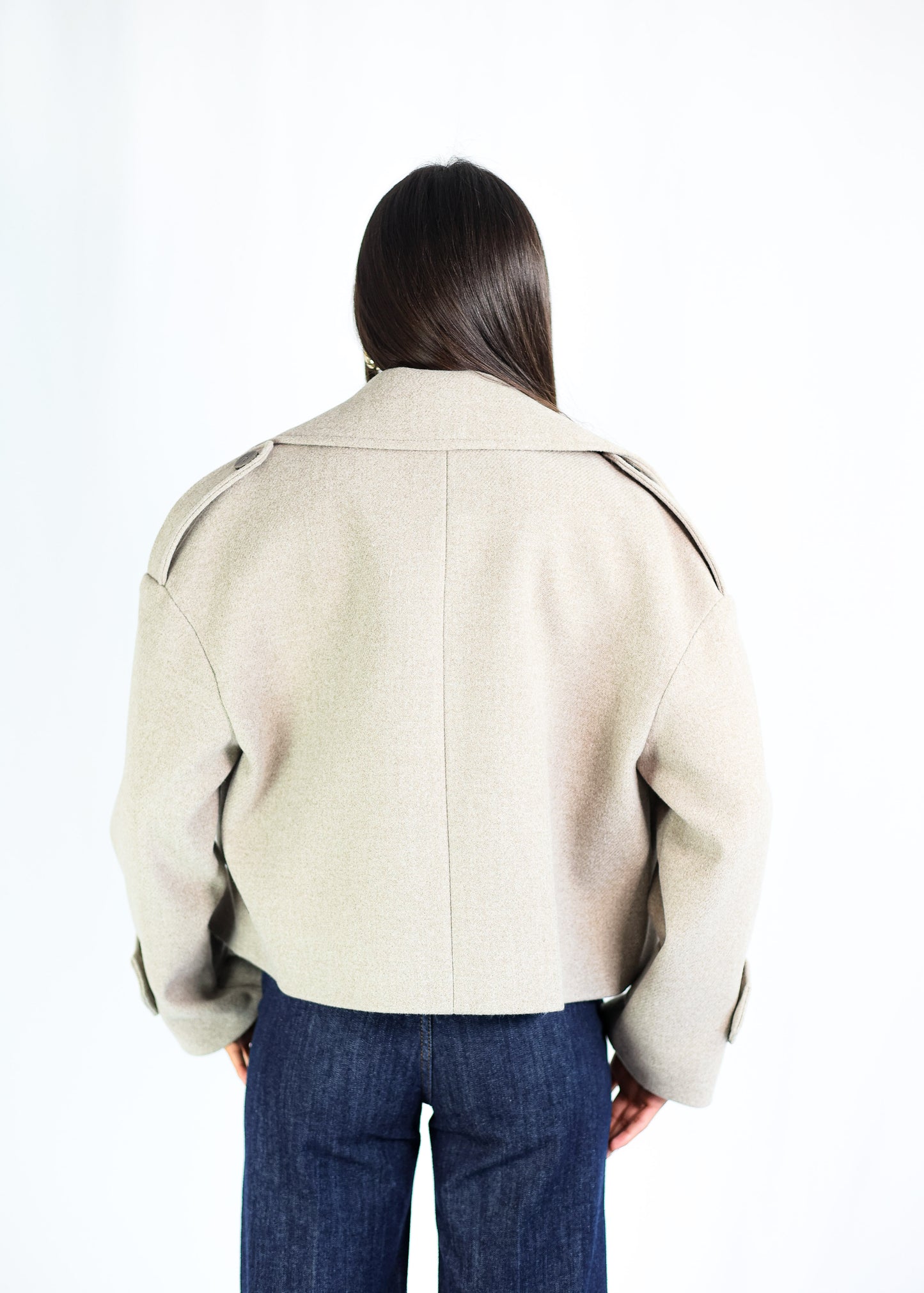 MILANO CROPPED COAT - SOFT GREY