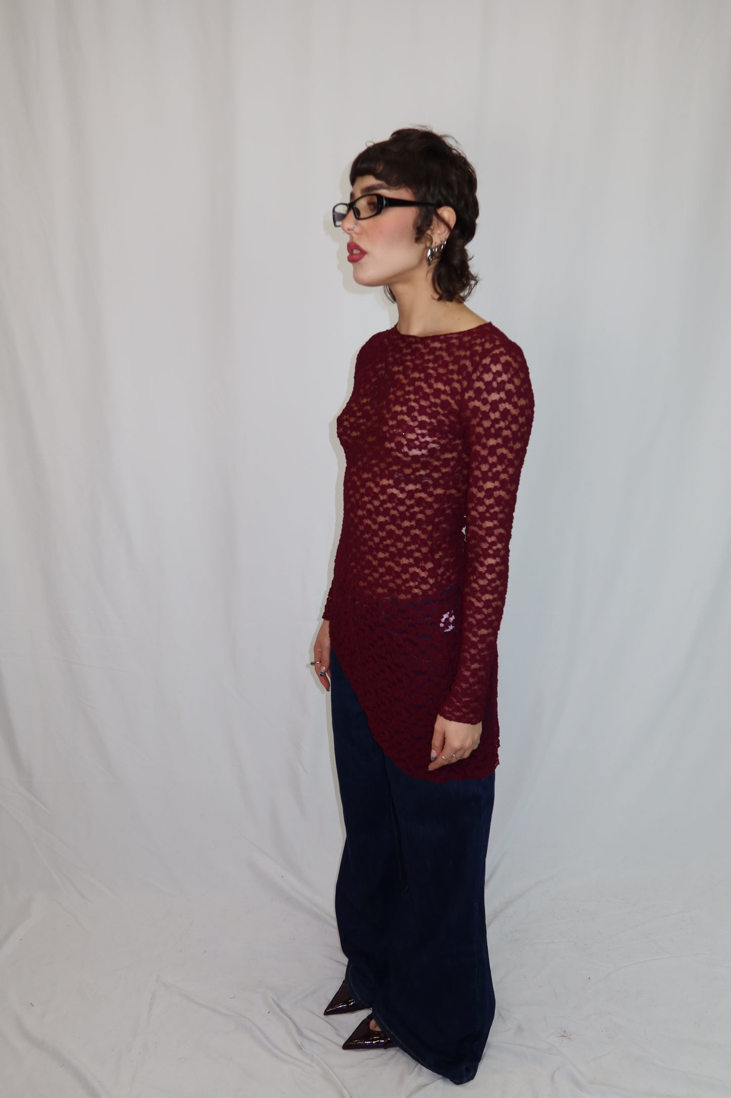 TOP LACE TWIST BORDEAUX