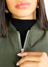 BOMBER SUEDE — VERDE MILITARE